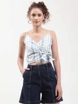 ELLE - Women Multicolor Striped Crop Top