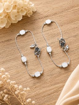 VIRAASI - Minimal Silver Charm Payal Pair
