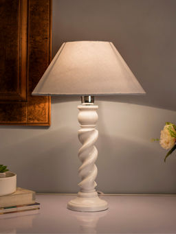 Homesake - Classic Twister Table Lamp White Cone Shade