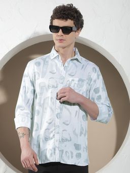 CRIMSOUNE CLUB - Men's Green Printed Shirt