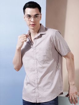 CRIMSOUNE CLUB - Men's Mauve Printed Shirt