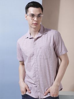 CRIMSOUNE CLUB - Men's Mauve Floral Print Shirt