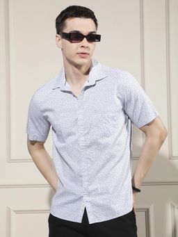 CRIMSOUNE CLUB - Men's Grey Printed Shirt