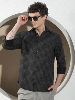 CRIMSOUNE CLUB - Men's Black Printed Shirt