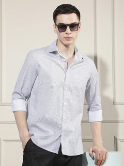 CRIMSOUNE CLUB - Men's White Printed Shirt