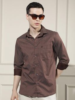 CRIMSOUNE CLUB - Men's Brown Printed Shirt