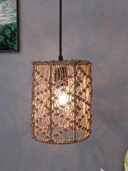 Homesake - Hanging Jute Cylinder Pendant Light