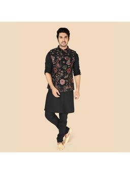 ETHNIKS NEURON - Mens Rajneeti Kurta Pant With Nehru Jacket - Black