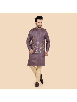 ETHNIKS NEURON - Mens Rajneeti Kurta Pant With Nehru Jacket - Lavender
