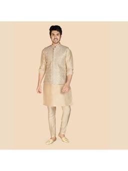 ETHNIKS NEURON - Mens Rajneeti Kurta Pant With Nehru Jacket - Beige