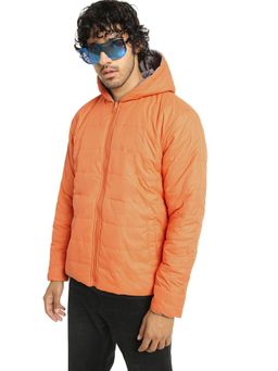 Bewakoof - Men's Dark Grey and Orange Reversible Oversized Puffer Jacket