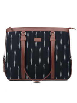 Zouk - Womens Black Printed Office Shoulder Bag for 15.6 Inch Laptop