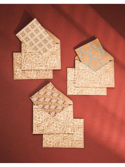 Fabindia - Multi-Color Vrishti Printed Paper Gift Card & Envelopes