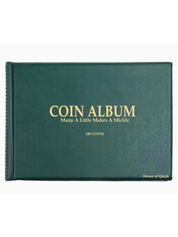 House of Quirk - 240 Pockets Coin Holder Album Book for Collectors Money Penny Pocket (Green)