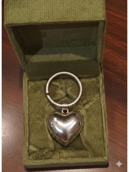 SABERA - Heart in Brass with Pure Silver Polish Keychain