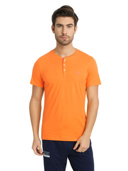 AM SWAN - Mens Solid-plain Flame Orange T-shirt