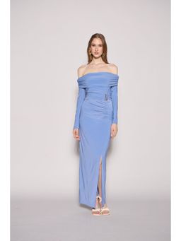 Lipsy - Blue Bardot Slinky Maxi