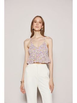 TALLY WEiJL - Multi-colour Cropped Shirred Cami Top