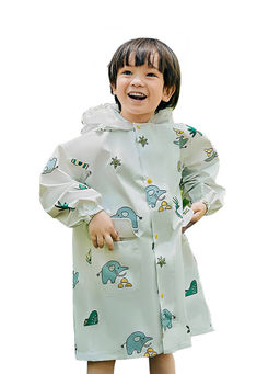 Little Surprise Box - Cream Self Print Woodland Elle Raincoat for Kids