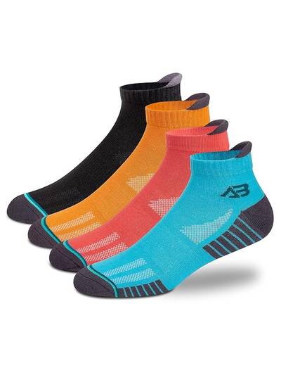 Antonio Benedetto 4 Pack Mens Sport Ankle Low Cut Comfort Cushion Casual Socks