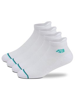 Supersox - Antonio Benedetto White 4 Pack Sport Ankle Low Cut Comfort Cushion Casual Socks