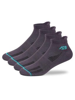 Supersox - Antonio Benedetto Grey 4 Pack Sport Ankle Low Cut Comfort Cushion Casual Socks