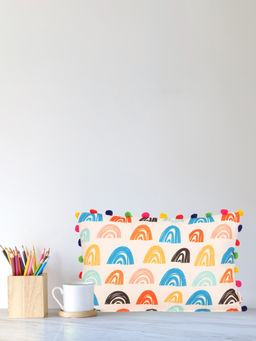 Sivya by Home - Printed Typography Rectangular Reversible Cushion Cover Multicolour Pack Of 1