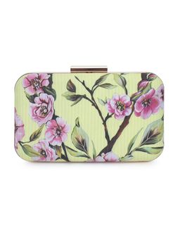 The Purple Sack - Green Frangipani Clutch