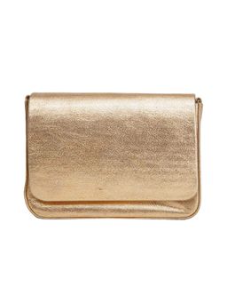 The Purple Sack - All Gold Leather Textured Clutch