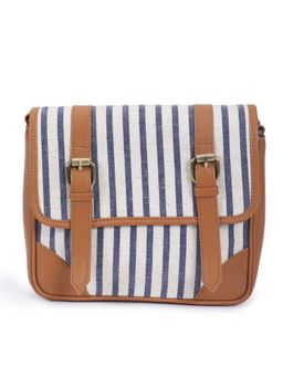 The Purple Sack - Brown Striped Type Messenger Bag