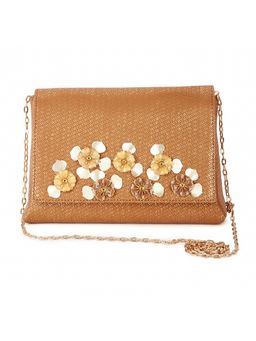 The Purple Sack - Flora Fun Brown Clutch