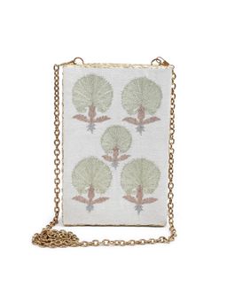 The Purple Sack - Flower White Boxy Clutch