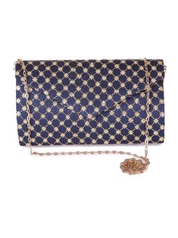 The Purple Sack - Navy Blue Jaal Clutch