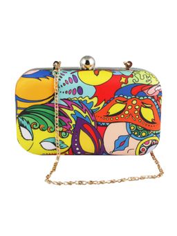 The Purple Sack - Multi-Color Printed Clutch