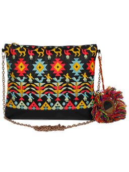 The Purple Sack - Black Worli Inspired Sling Bag