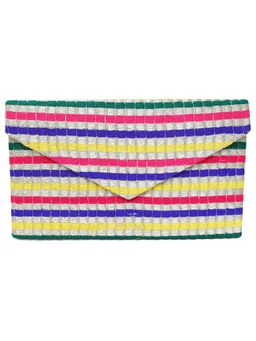The Purple Sack - Multi-Color Rainbow Envelope Clutch