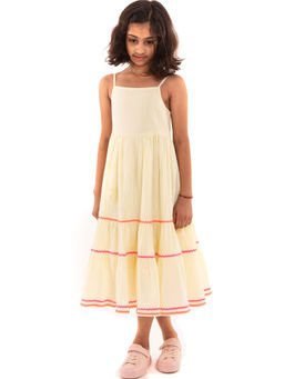 A Little Fable - Mini Neon Vanilla Dress for Girls