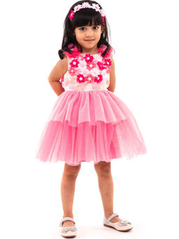 A Little Fable - Pink Esther Dress for Girls