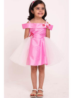 A Little Fable - Pink Iris Dress for Girls