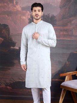 Sanwara - Men Stylish Premium Blue Embroidered Kurta