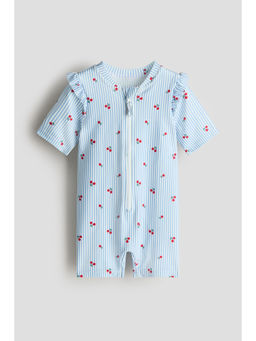 H&M - Girls Blue Swimsuit with Upf 50