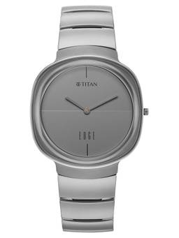 Titan - Squircle Titanium Quartz Analog Matte Grey Dial Watch (1841Tm01) (M)