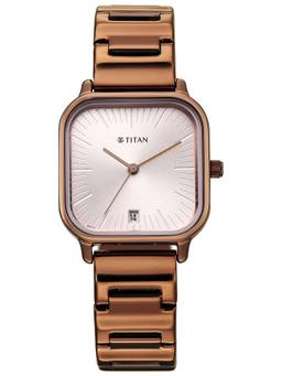 Titan - Neo 12 Quartz Square Shaped White Dial Watch (2786Qm01) (M)