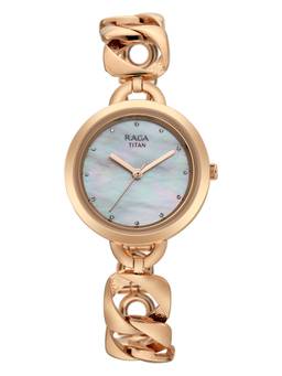 Titan - Raga Unlocked Quartz Round White Mother Of Pearl Dial Watch (2826Wm01) (M)