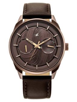 Fastrack - Tick Tock 6 With Quartz Analog Multifunction Brown Dial Watch (3345QL02) (M)