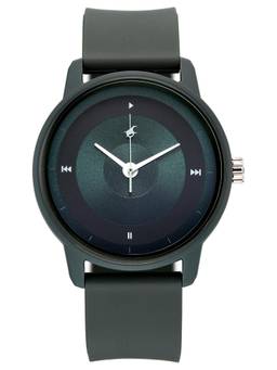Fastrack - Y2K Analog Olive Green Dial Silicon Strap Watch (38145PP10W) (M)