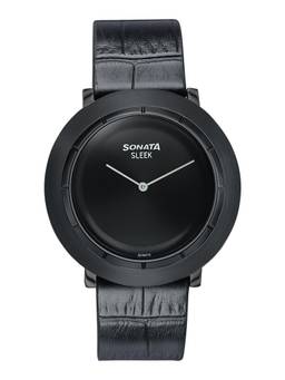 Sonata - Sleek 7.0 Quartz Dial Black Watch (7159NL01) (M)