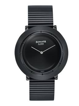 Sonata - Sleek 7.0 Quartz Metal Strap Black Dial Watch (7159NM01) (M)