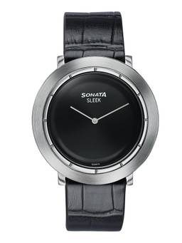 Sonata - Sleek 7.0 Quartz Dial Black Watch (7159SL01) (M)