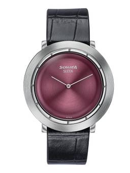 Sonata - Sleek 7.0 Quartz Dial Maroon Watch (7159SL02) (M)